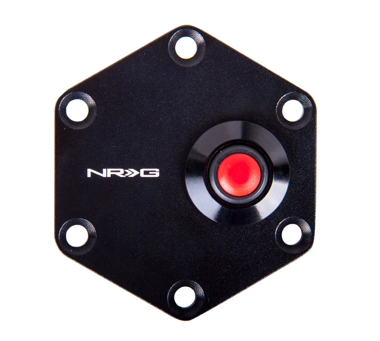 NRG Innovations Hexagonal Steering Wheel Horn Delete Plates with NRG Logo - Black - Dirty Racing Products