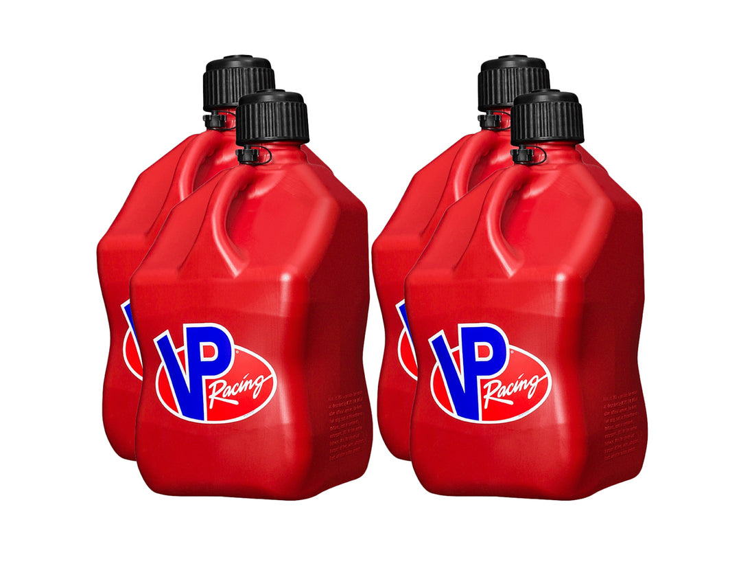 VP Racing 5.5-Gallon Motorsport Container - Set of 4 - Red Jug, Black Cap - Dirty Racing Products