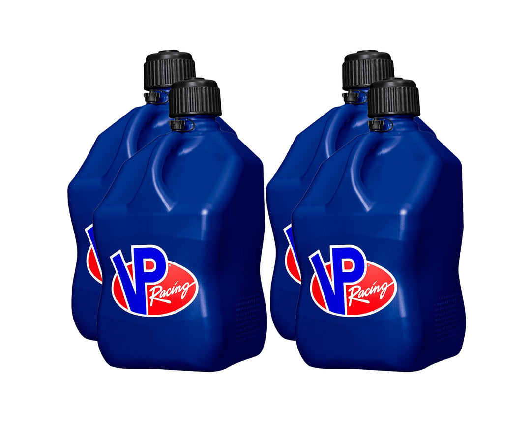 VP Racing 5.5-Gallon Motorsport Container - Set of 4 - Blue Jug, Black Cap - Dirty Racing Products