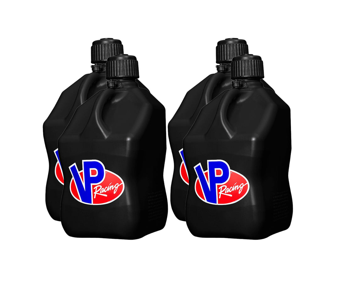 VP Racing 5.5-Gallon Motorsport Container - Set of 4 - Black Jug, Black Cap - Dirty Racing Products