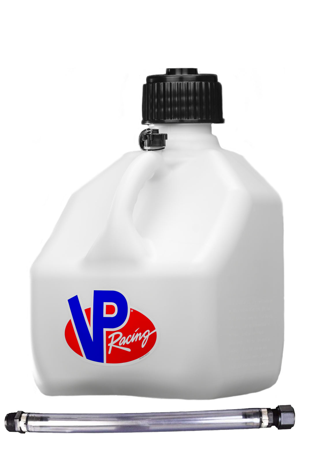 VP Racing 3-Gallon Motorsport Container - White Jug, Black Cap w/Filler Hose - Dirty Racing Products