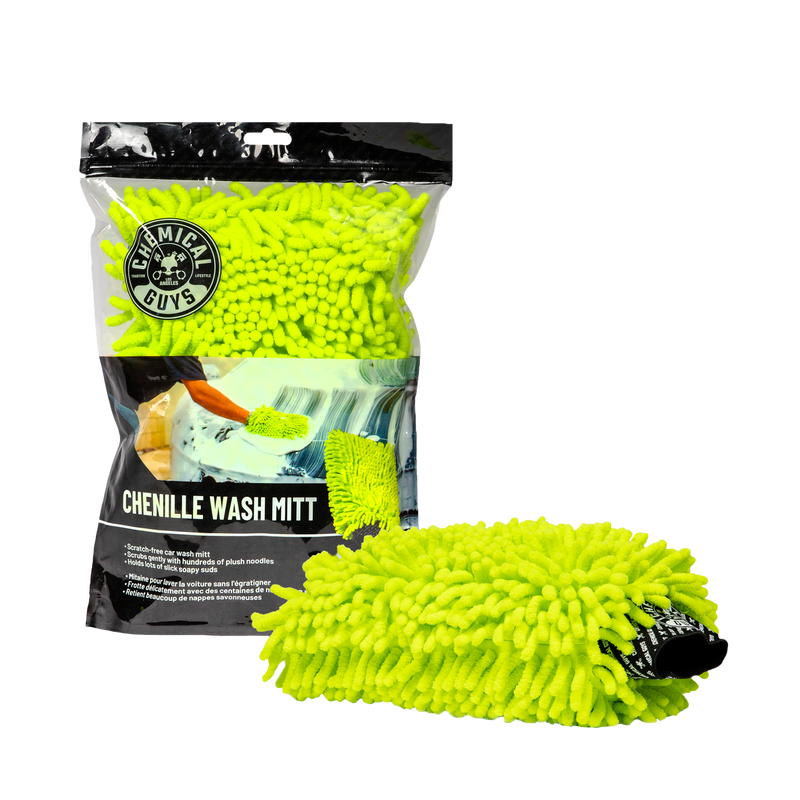 Chemical Guys Chenille Premium Scratch-Free Microfiber Wash Mitt Green - Dirty Racing Products