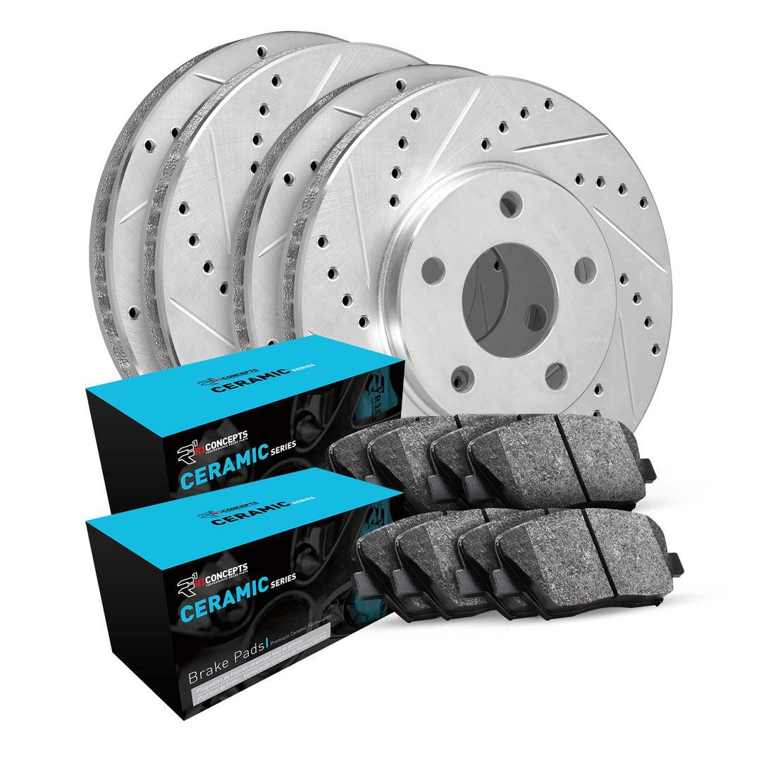 R1 Concepts E-Line Series Brake Rotor D/S Silver w/Ceramic Pads Subaru Forester 2013-10, Impreza 2014-11, Legacy 2014-13, Outback 2014-13, WRX 2014-12 - Dirty Racing Products