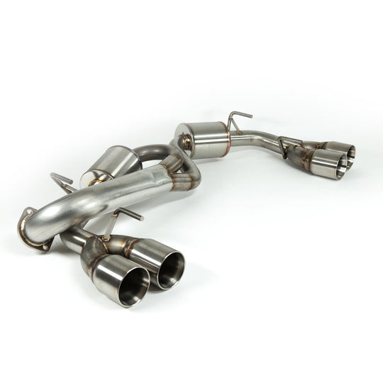 Nameless Performance Axleback Exhaust, 2011-2014 WRX / 2008-2014 STi Hatchback - 5" Muffler - 3.5" Double Wall Tips - Dirty Racing Products