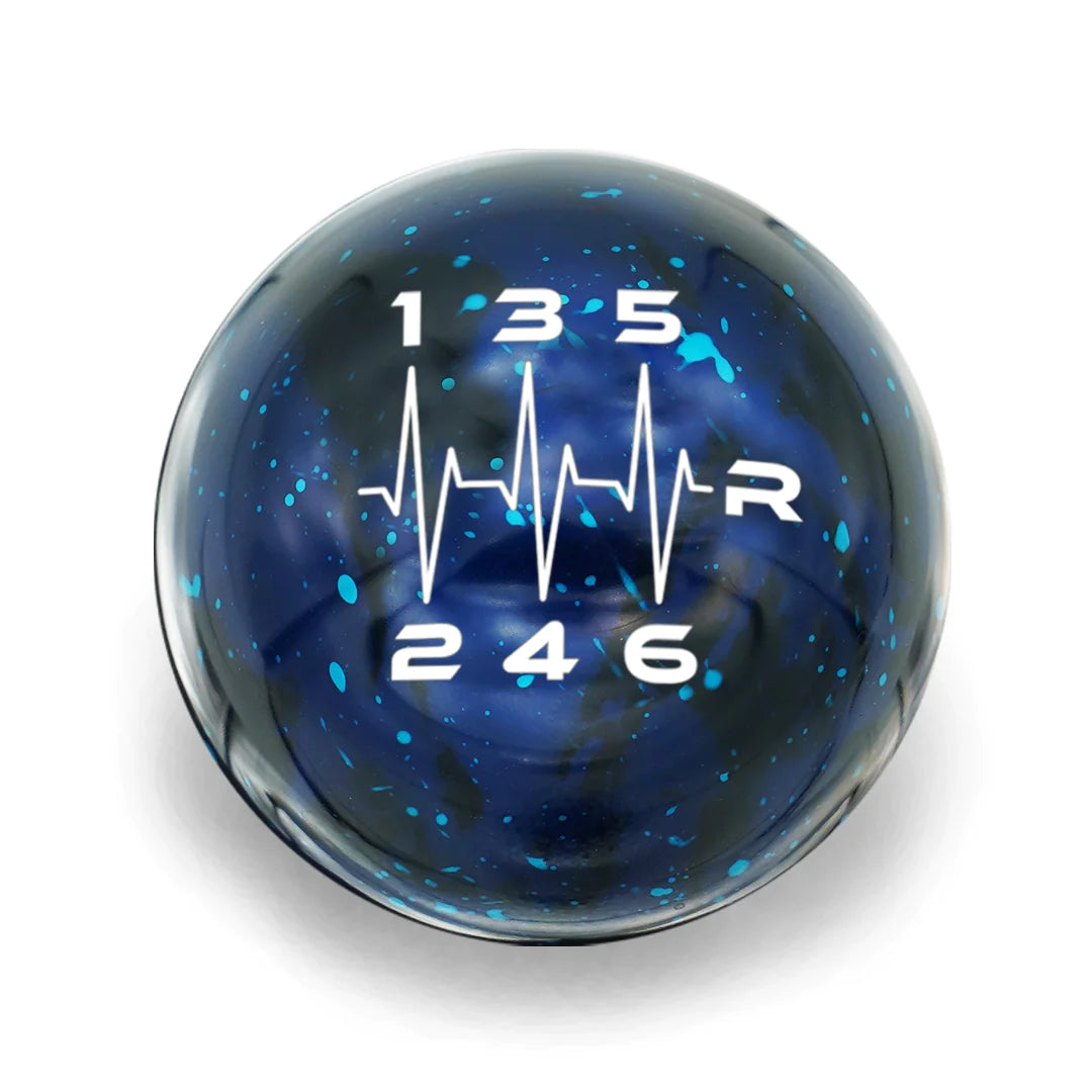 Billetworkz 6 Speed STI Shift Knob Heartbeat Engraving - STI Fitment - Cosmic Space Colors