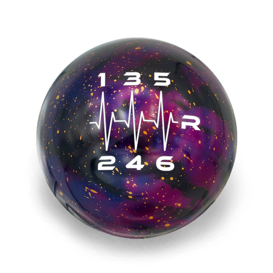 Billetworkz 6 Speed WRX Shift Knob Heartbeat Engraving - Cosmic Space Colors