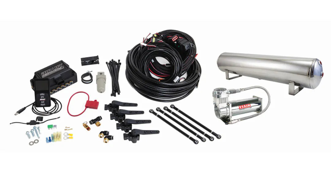 Air Lift Performance 3H (1/4" Air Line, 4 Gallon 5-Port Polished Tank, VIAIR 444C Compressor) - Dirty Racing Products