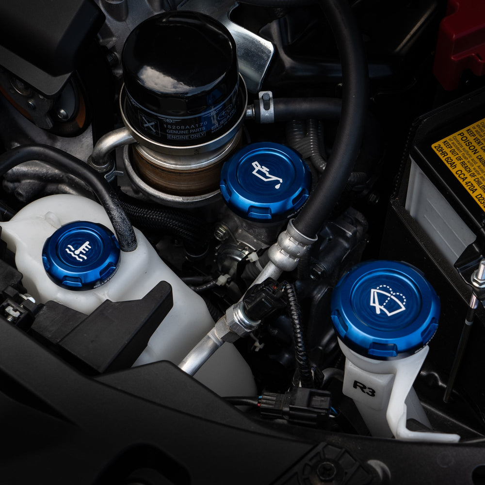 Billetworkz Zero Series Engine Bay Caps - Fluid Engraving - Subaru WRX 2015-2021 & 2022+
