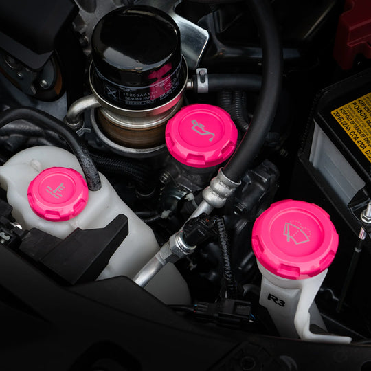 Billetworkz Zero Series Engine Bay Caps - Fluid Engraving - Subaru Forester 2009-2013