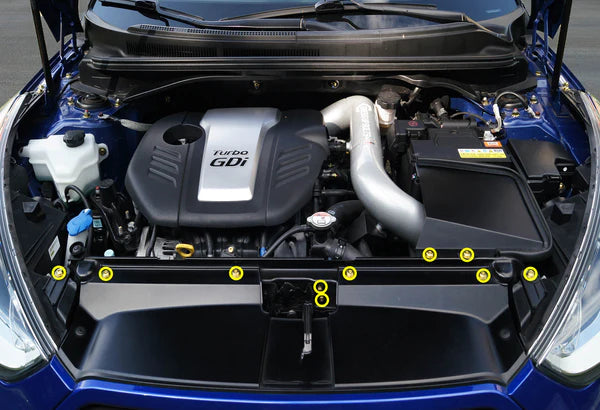 Dress Up Bolts Titanium Hardware Radiator Shroud Kit Hyundai Veloster (2012-2018) - Dirty Racing Products
