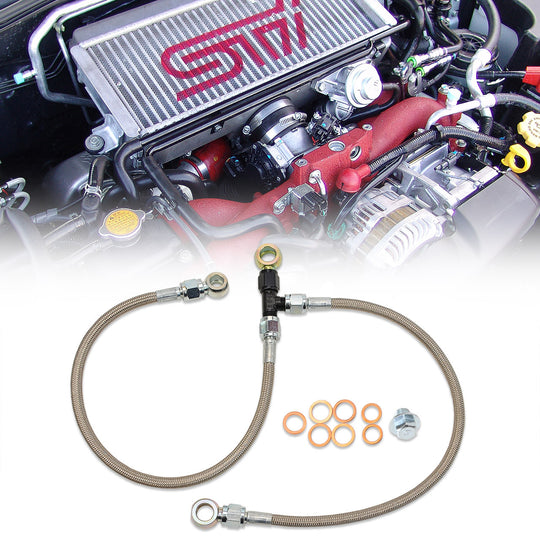 IAG Performance Stock Location Turbo Oil Feed & AVCS Line for 2006-14 Subaru WRX, 04-20 STI, 05-09 LGT, 04-08 FXT - Dirty Racing Products