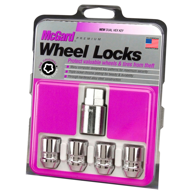 McGard Wheel Locks 12mm x 1.50 RH, Closed End, Locking, Chrome Plated Steel, Set of 4 - Dirty Racing Products
