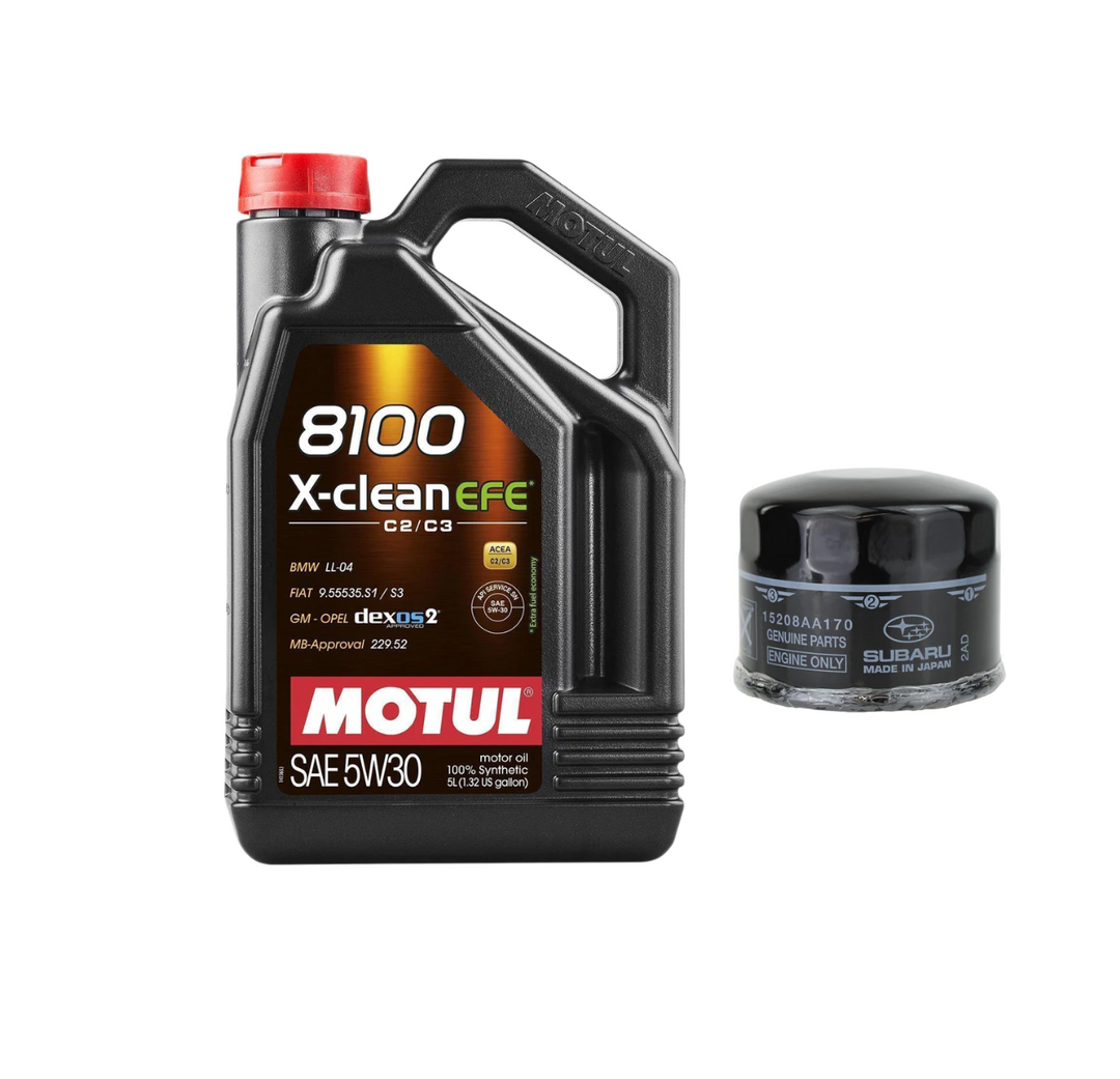 Oil Change Kit Motul 8100 5W30 X-Clean EFE Subaru WRX 2022-2023 - Dirty Racing Products