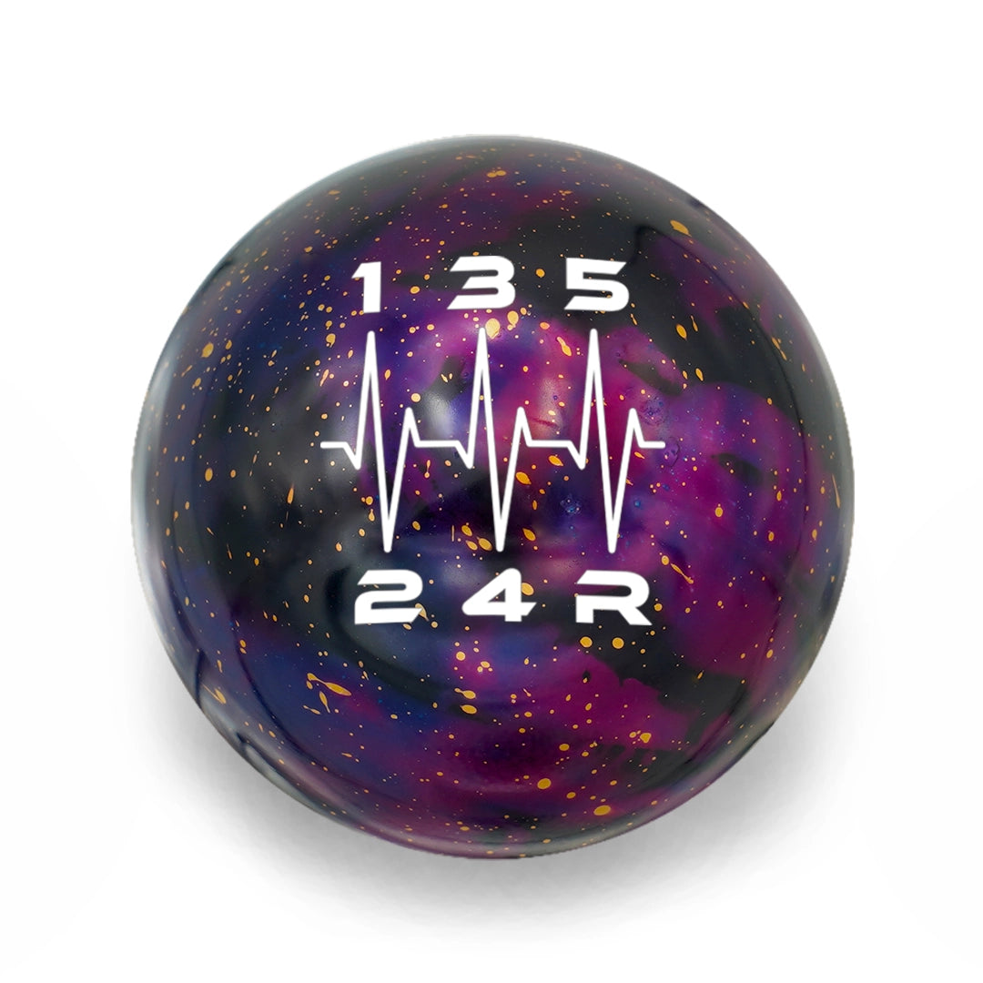 Billetworkz 5 Speed WRX Shift Knob Heartbeat Engraving - Cosmic Space Colors