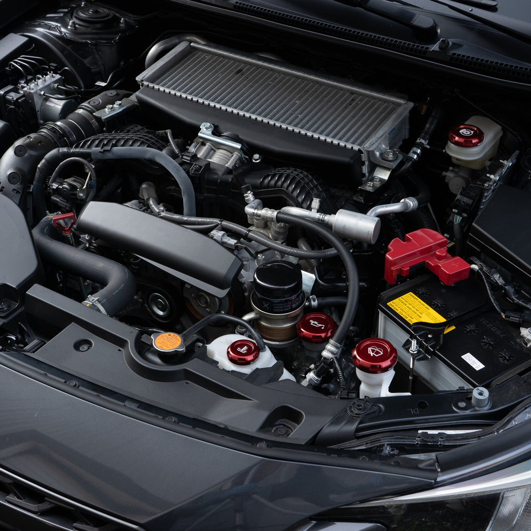 Billetworkz Zero Series Engine Bay Caps - Fluid Engraving - Subaru Legacy GT 2005-2009