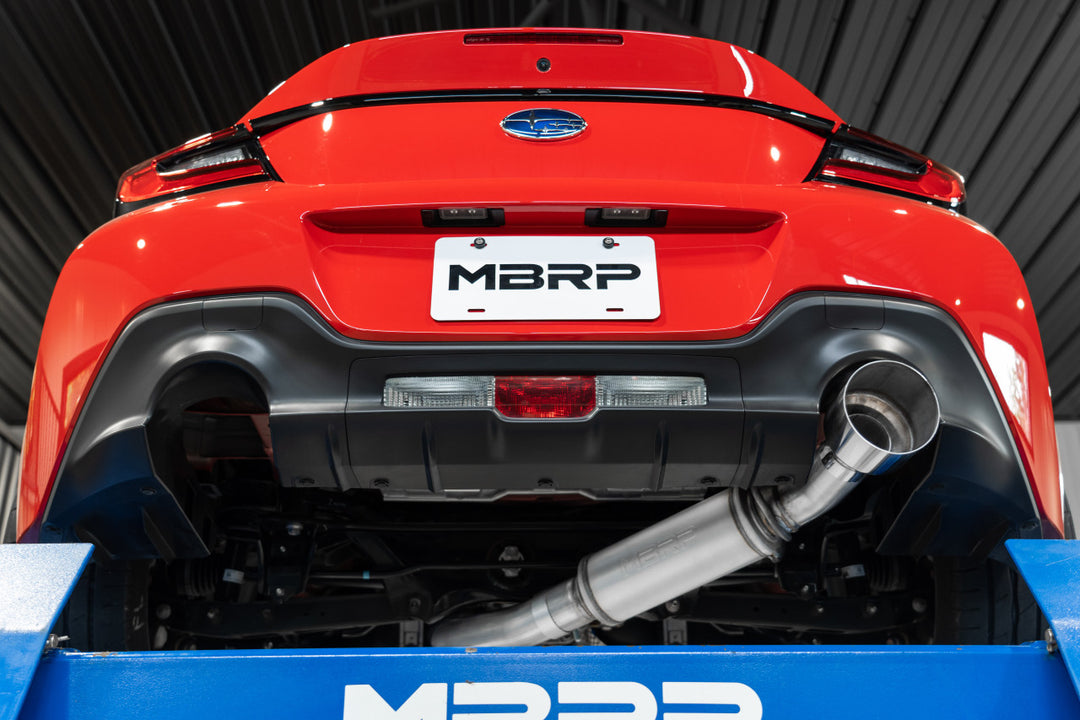 MBRP 3" Cat-Back, Single Rear Exit, T304 Stainless Steel with Carbon Fiber Tips Subaru BRZ/Toyota GR86/Scion FR-S 2012-2023