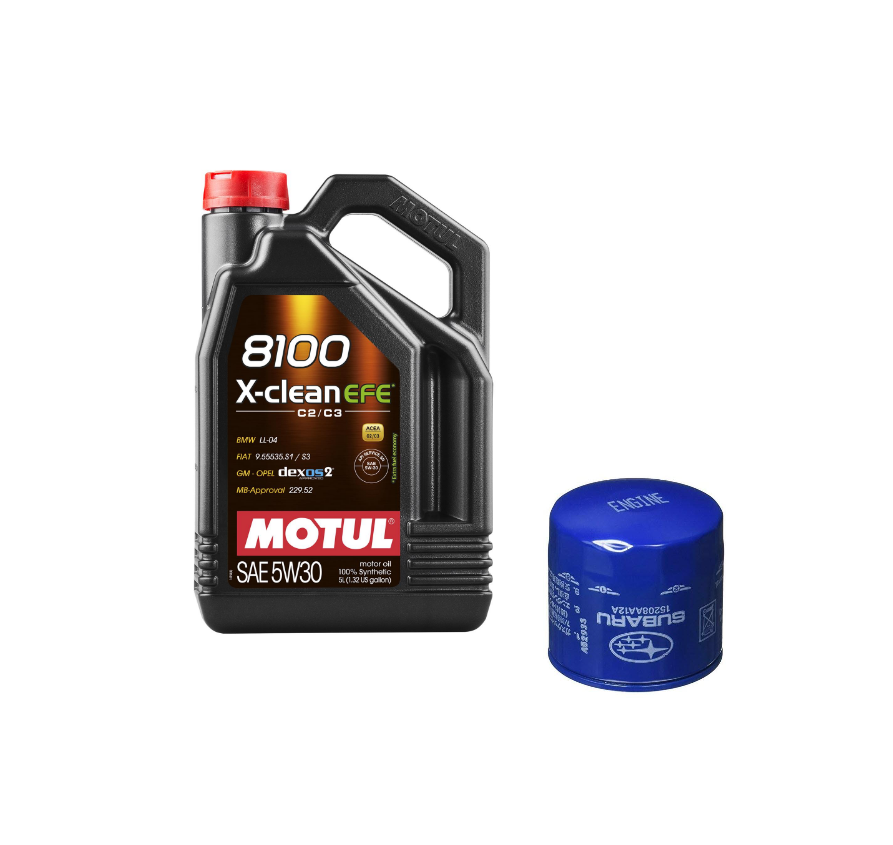 Oil Change Kit Motul 8100 X-CLEAN EFE 5W30 Subaru EJ WRX / STI / Forester XT / Legacy GT / Outback XT - Dirty Racing Products