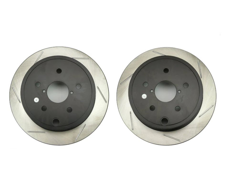 StopTech Sport Slotted Rear Brake Rotor Pair Subaru WRX 2015-2021 - Dirty Racing Products