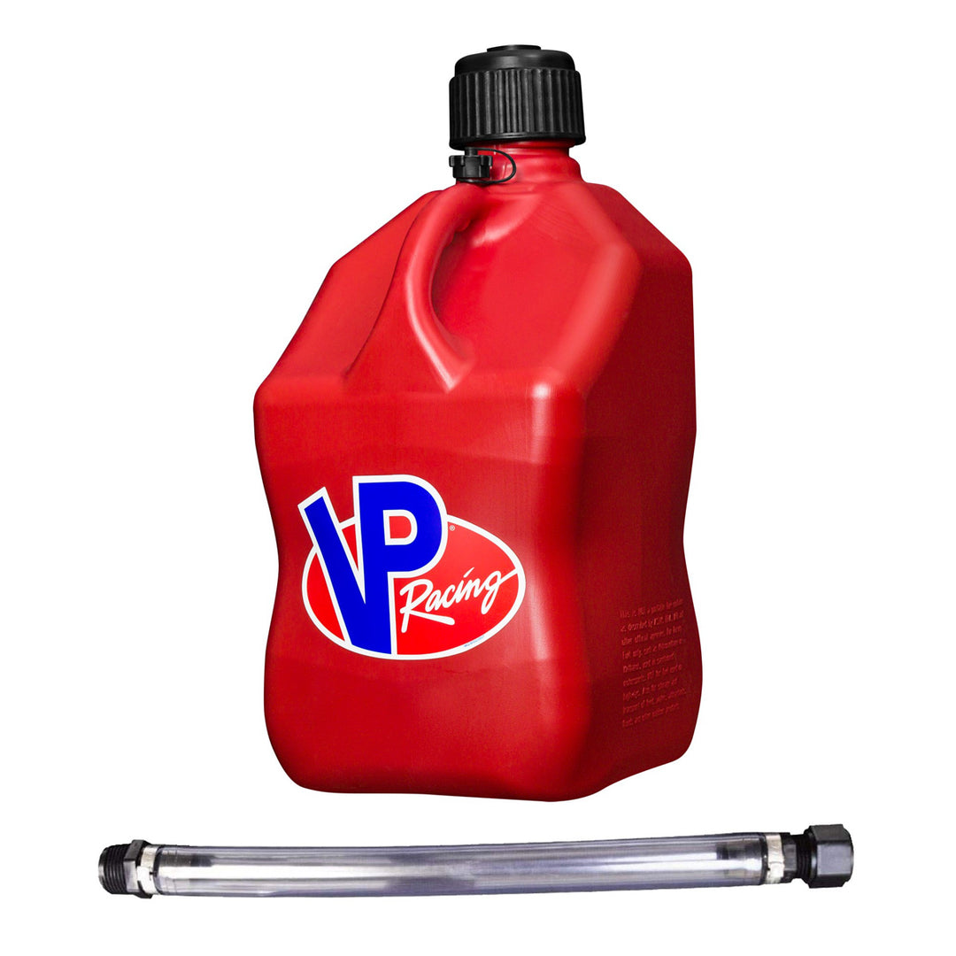 VP Racing 5.5-Gallon Motorsport Container - Red, Black Cap w/Filler Hose - Dirty Racing Products