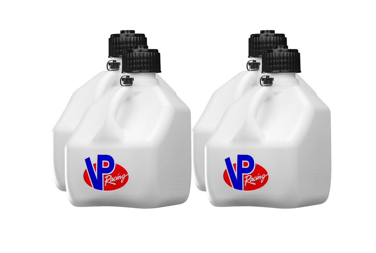 VP Racing 3-Gallon Motorsport - Set of 4 Containers - White Jug, Black Cap - Dirty Racing Products