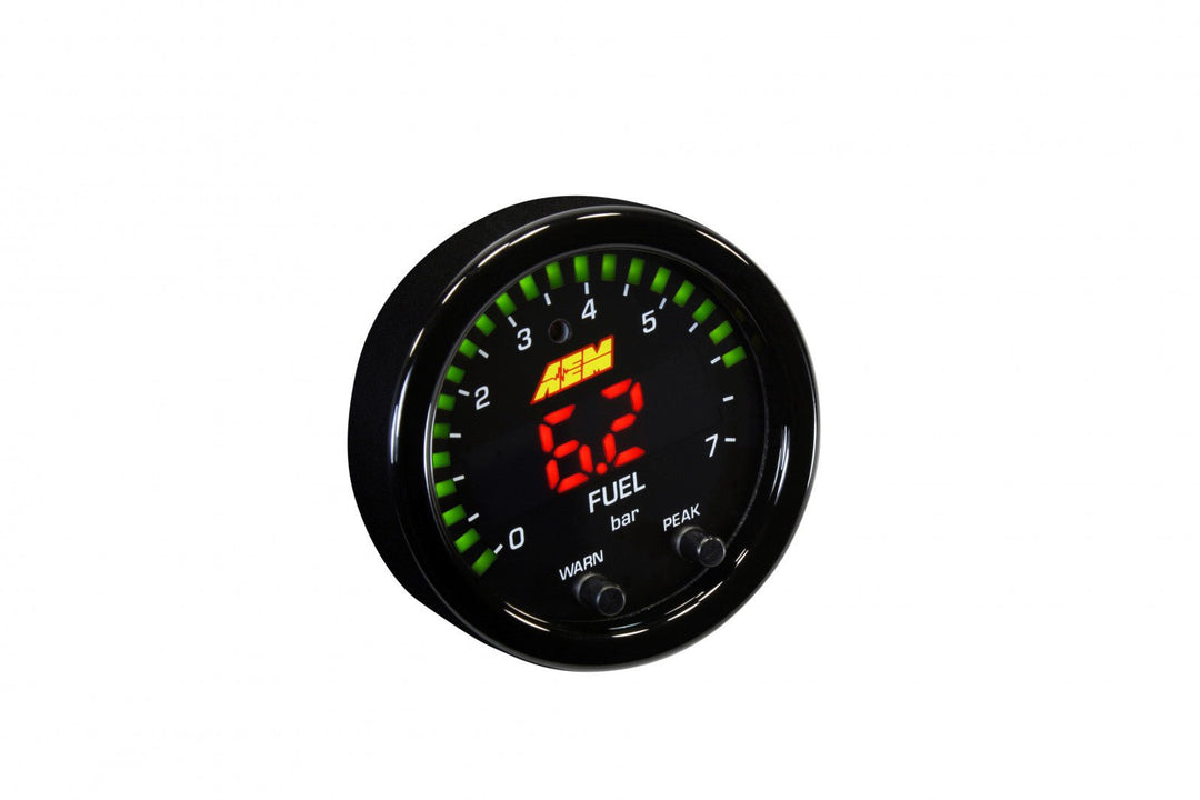 AEM X-Series Pressure Gauge 0~100psi / 0~7bar  Black Bezel & Black Oil Faceplate - Dirty Racing Products