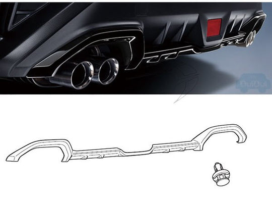 JDM Subaru Rear Bumper Skirt / Diffuser Crystal Black Silica 2022-2023 WRX - Dirty Racing Products