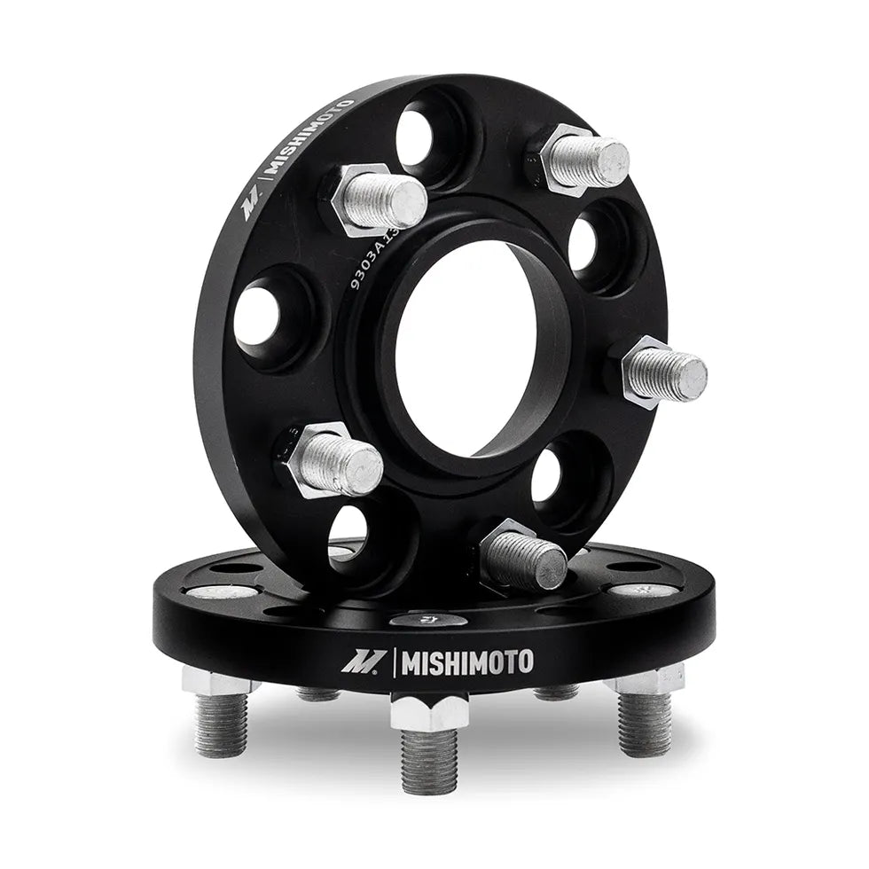 Mishimoto Wheel Spacers Pair 5x114.3 20mm Center Bore 56mm Thread 12x1.25 Fits 2015+ Subaru WRX/2005+ STI
