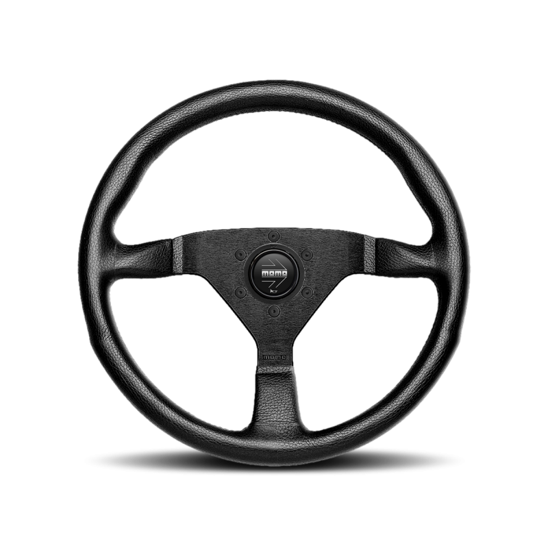 MOMO Montecarlo Steering Wheel 320 mm - Black Leather/Red Stitch/Black Spokes