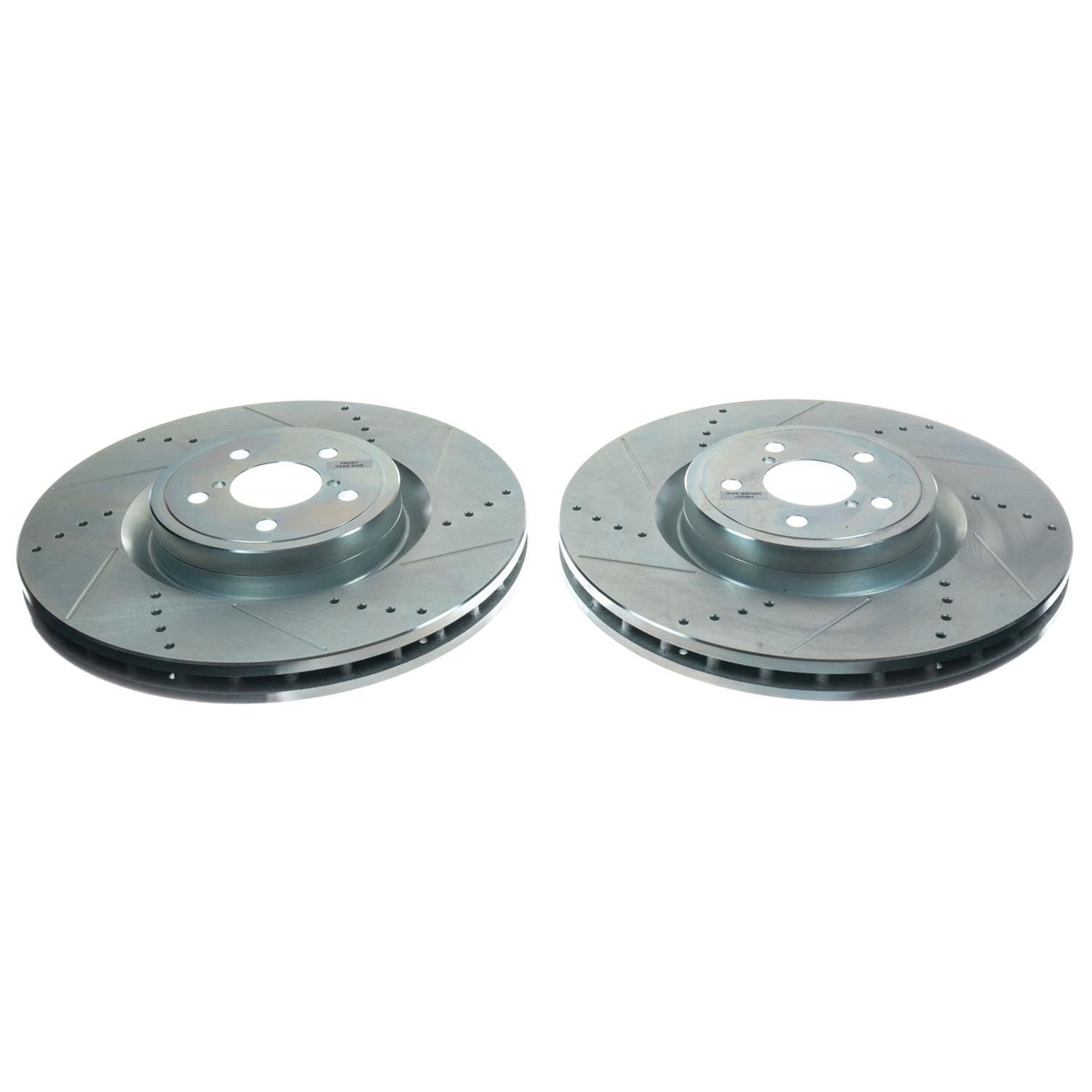 Power Stop Evolution Drilled & Slotted Front Rotors - Pair - Subaru STI 2004 / BRZ / Toyota 86 - Dirty Racing Products