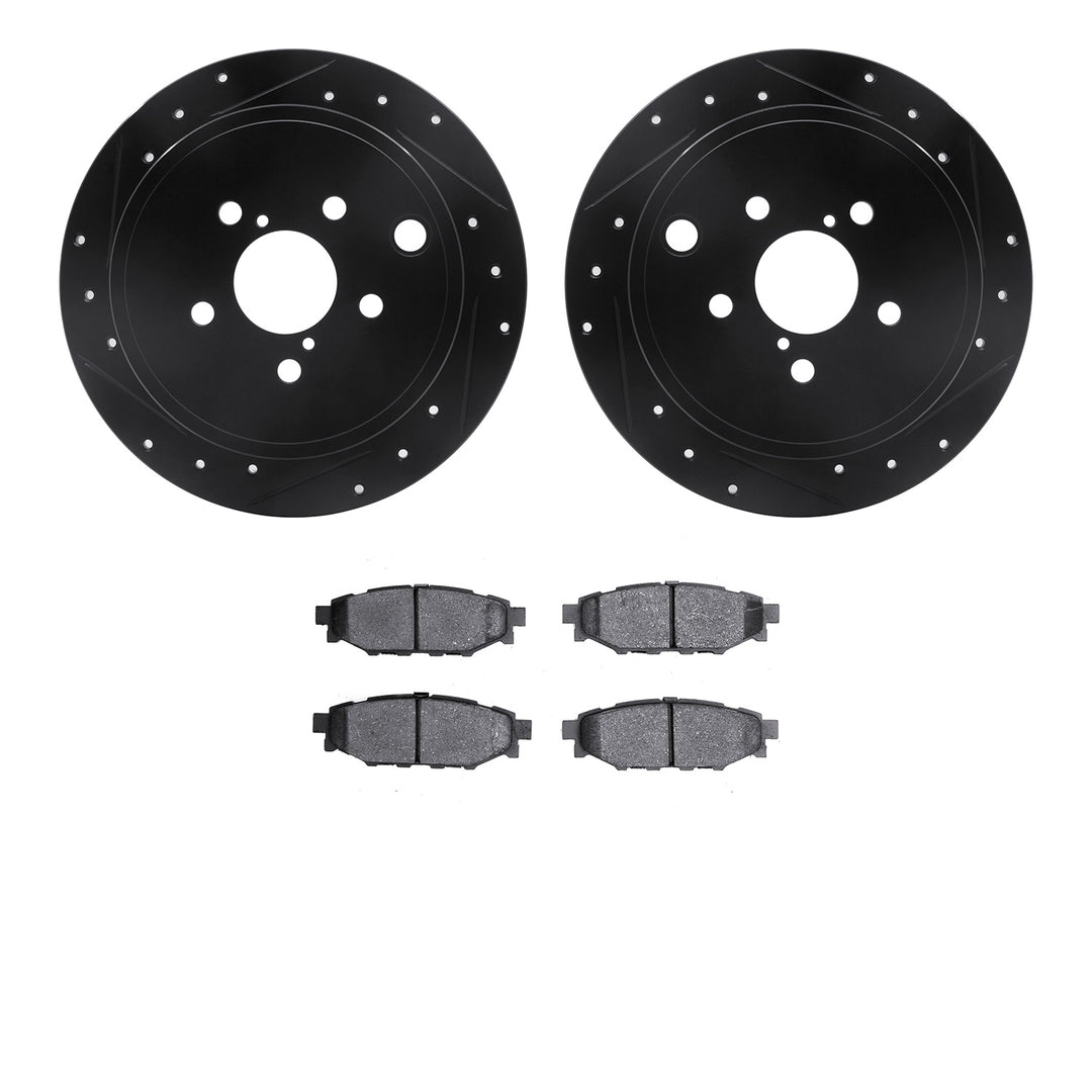 R1 Concepts Brake Rotors D/S Black w/Optimum OE Pads Subaru BRZ 2015-13, Forester 2013-09, Impreza 2014-08, Legacy 2014-10, Outback 2014-10, WRX 2014-12 - Dirty Racing Products