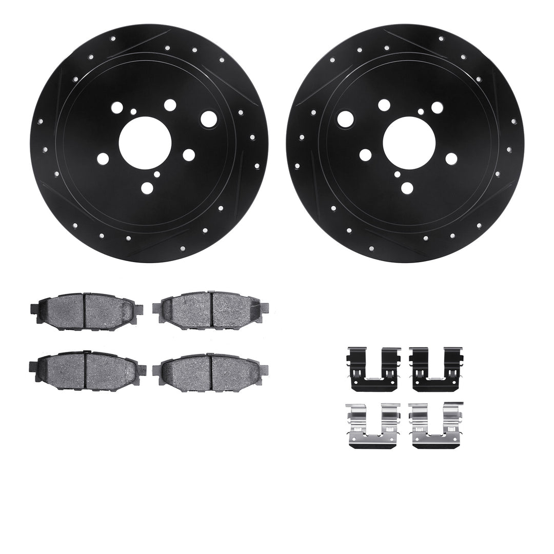 R1 Concepts E-Line Series Brake Rotor D/S Black w/Ceramic Pads Subaru BRZ 2015-13, Forester 2013-09, Impreza 2014-08, Legacy 2014-10, Outback 2014-10, WRX 2014-12 - Dirty Racing Products