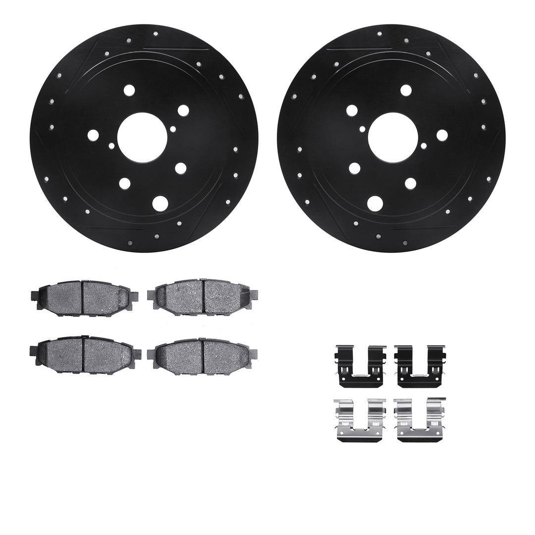 R1 Concepts Brake Rotors D/S Black w/Optimum OE Pads Subaru WRX 2021-15 - Dirty Racing Products