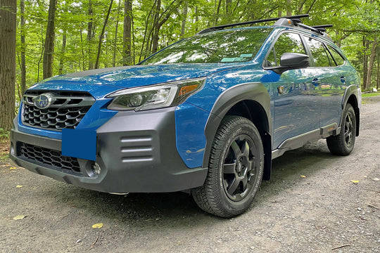 Rally Armor 2022+ Subaru Outback Wilderness Black Mud Flap Blue Logo - Dirty Racing Products