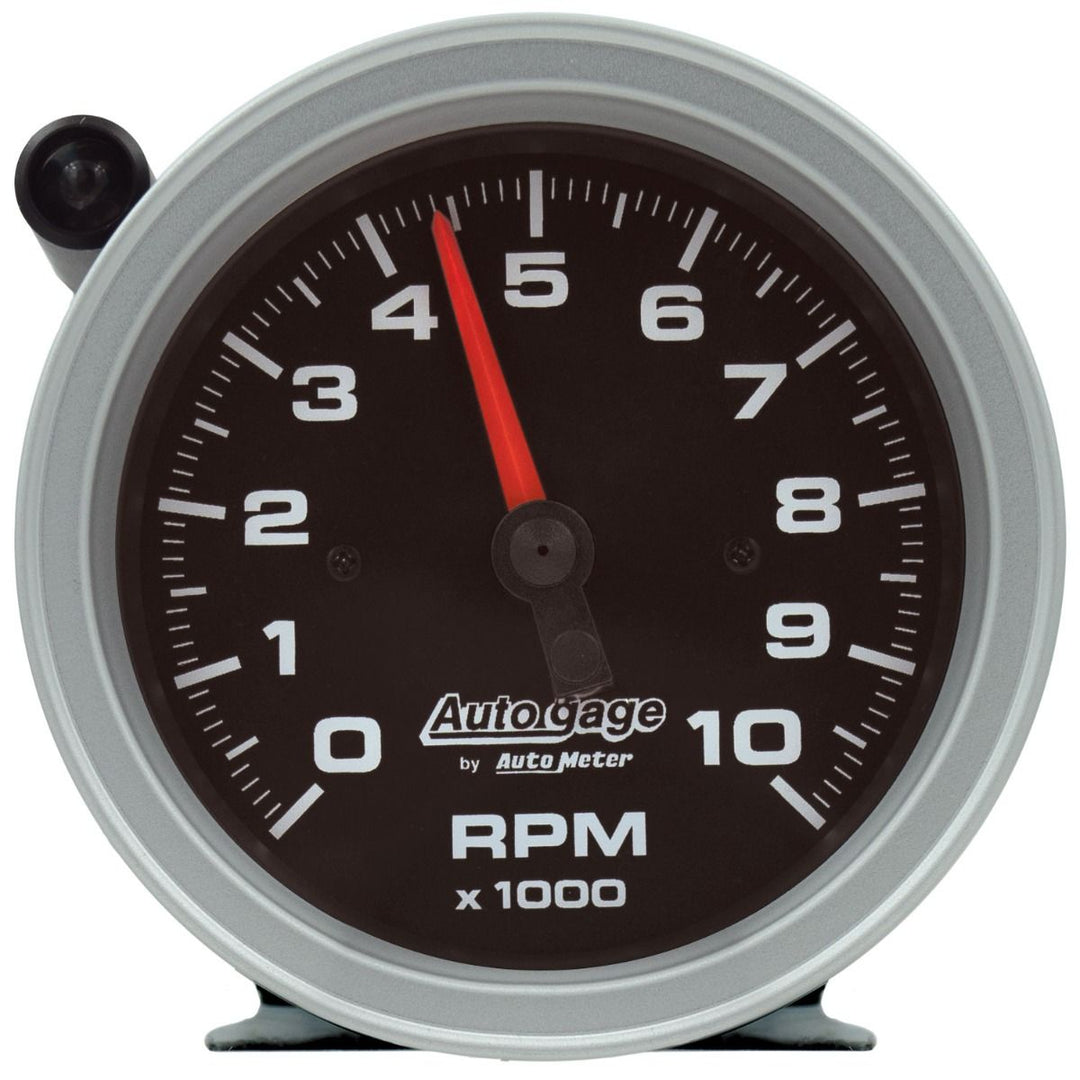 AutoMeter Tachometer Gauge 10K RPM 3 3/4in Pedestal w/Ext. Shift-Light - Black Dial/Black Case - Dirty Racing Products - Dirty Racing Products