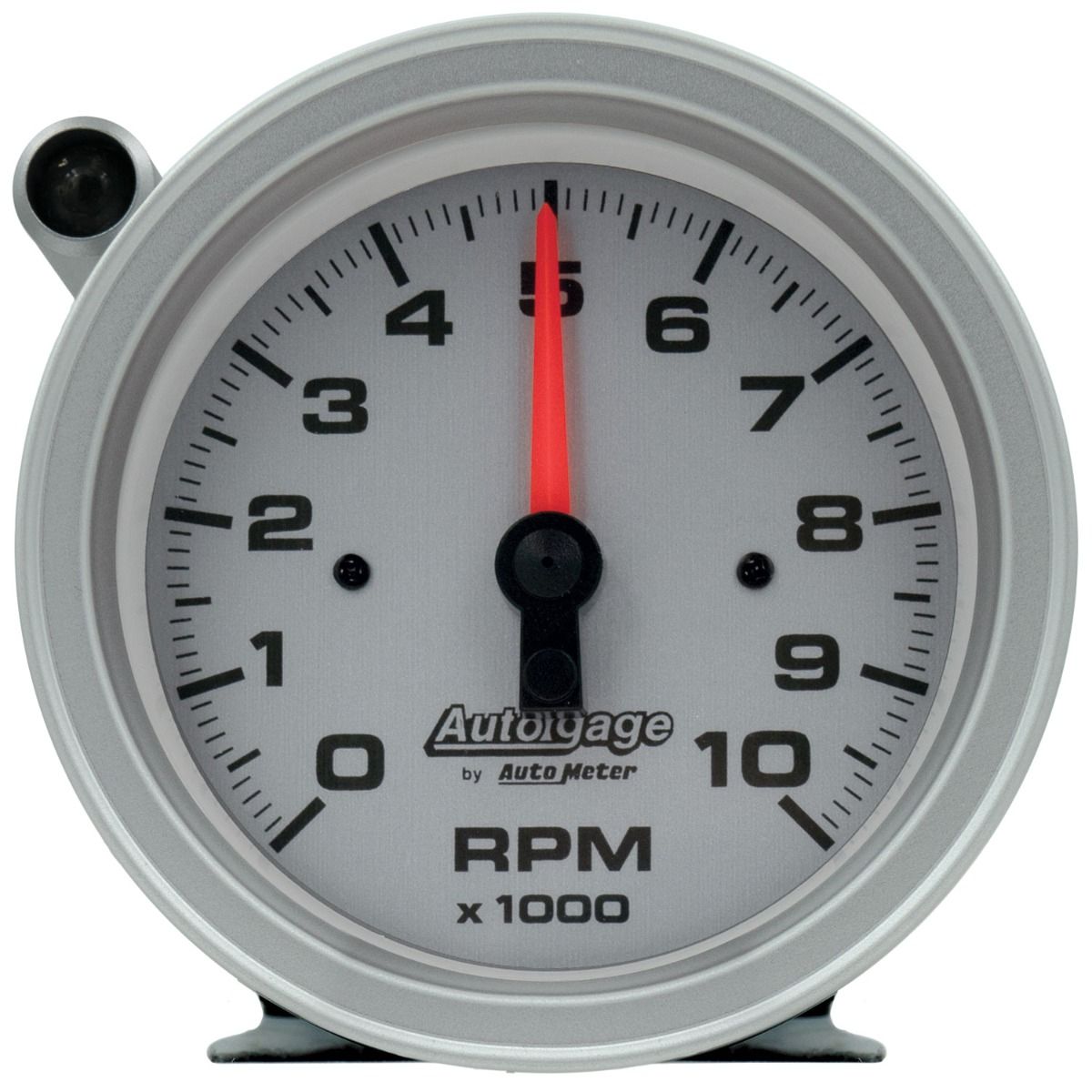 AutoMeter Tachometer Gauge 10K RPM 3 3/4in Pedestal w/Ext. Shift-Light - Silver Dial/Black Case - Dirty Racing Products