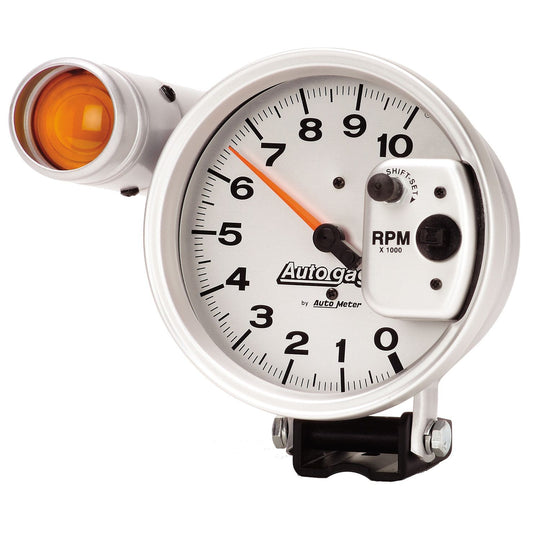 AutoMeter 5 inch 10,000 RPM Shift Lite Pedestal Tachometer Auto Gage - White - Dirty Racing Products