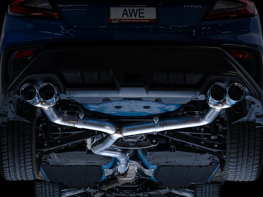 AWE Track Edition Exhaust for VB 2022+ Subaru WRX - Chrome Silver - Dirty Racing Products