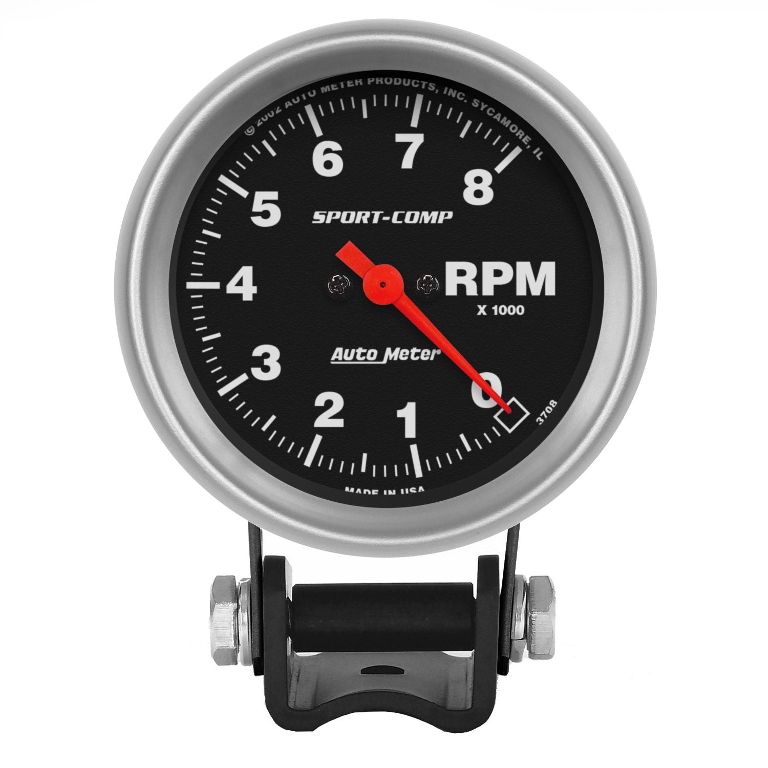 AutoMeter Standard 2-5/8in 8,000 RPM Pedestal Mount Tachometer Sport Comp - Dirty Racing Products