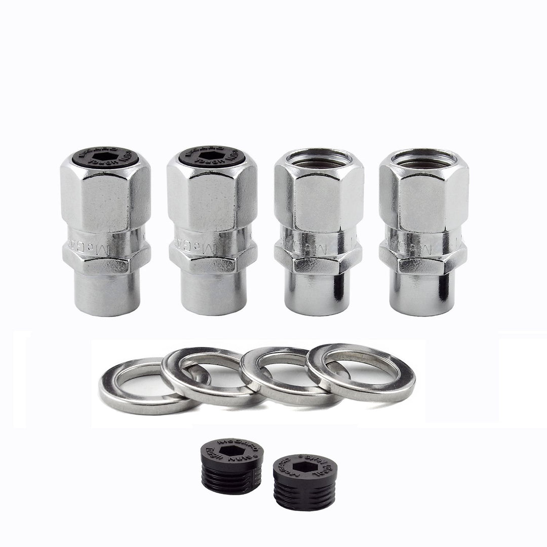McGard Hex Lug Nut (Drag Racing Short Shank) 1/2-20 / 13/16 Hex / 1.6in. Length (4-Pack) - Chrome - Dirty Racing Products