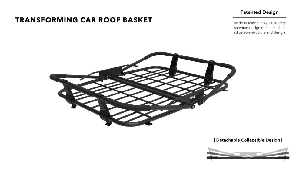 3D Maxpider Transforming Roof Basket - Large (53.54 x 42.71 x 8.18in) - Dirty Racing Products