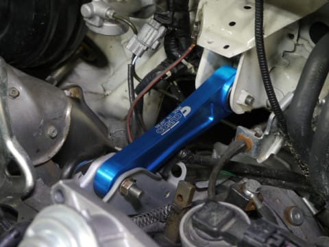 Cusco Billet Aluminum Engine Pitch Stop Mount w/HD Rubber, Blue Anodized Subaru EJ20/EJ25 (2.5L Turbo) - Dirty Racing Products