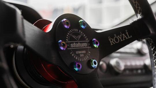 Dress Up Bolts Titanium Hardware Steering Wheel Kit Motor Head Design - Dirty Racing Products