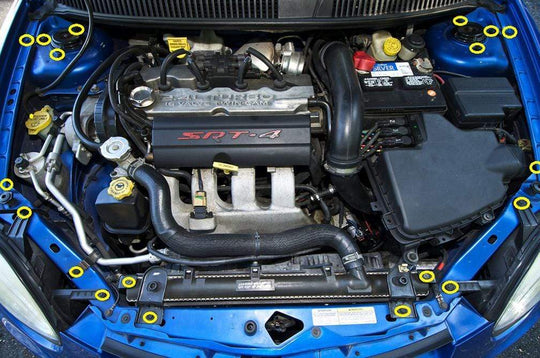 Dodge Neon SRT-4 SRT4 (2003-2005) PLDS41 Titanium Dress Up Bolts Engine Bay Kit - Dirty Racing Products