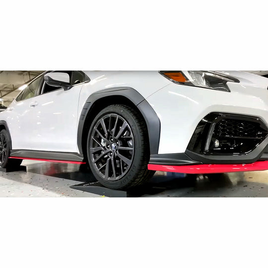 STI Side Skirts Under Spoiler Cherry Red Subaru WRX 2022+ - Dirty Racing Products