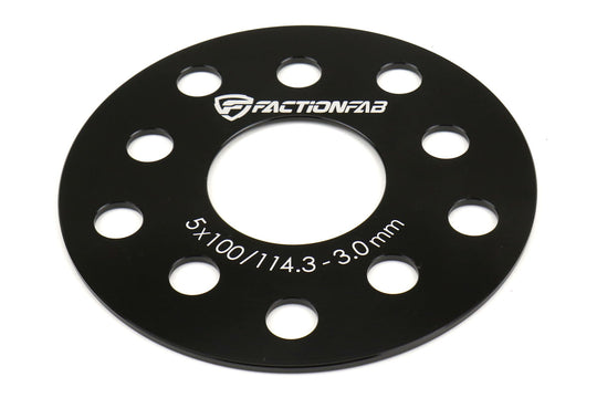 FactionFab 5×100/114.3 3mm 6061-T6 Forged Spacer Set for Subaru WRX / STI 2002-2021 / Impreza 2002-2020 / BRZ / FR-S / 86 - Dirty Racing Products