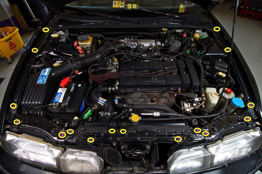 Dress Up Bolts Titanium Partial Engine Bay Kit Acura Integra DA (1989-1993) - Dirty Racing Products