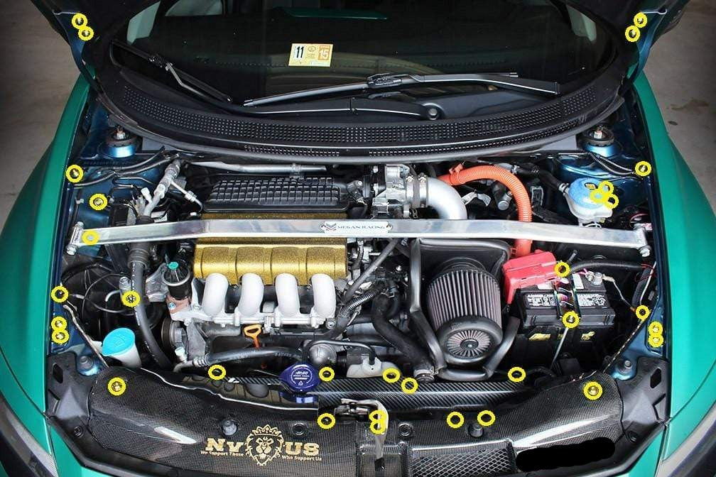 Dress Up Bolts Titanium Ti Engine Bay Kit Honda CR-Z (2011-2015) - Dirty Racing Products