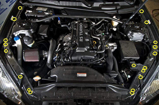 Dress Up Bolts Titanium Partial Engine Bay Kit Hyundai Genesis Coupe (2009-2016) - Dirty Racing Products