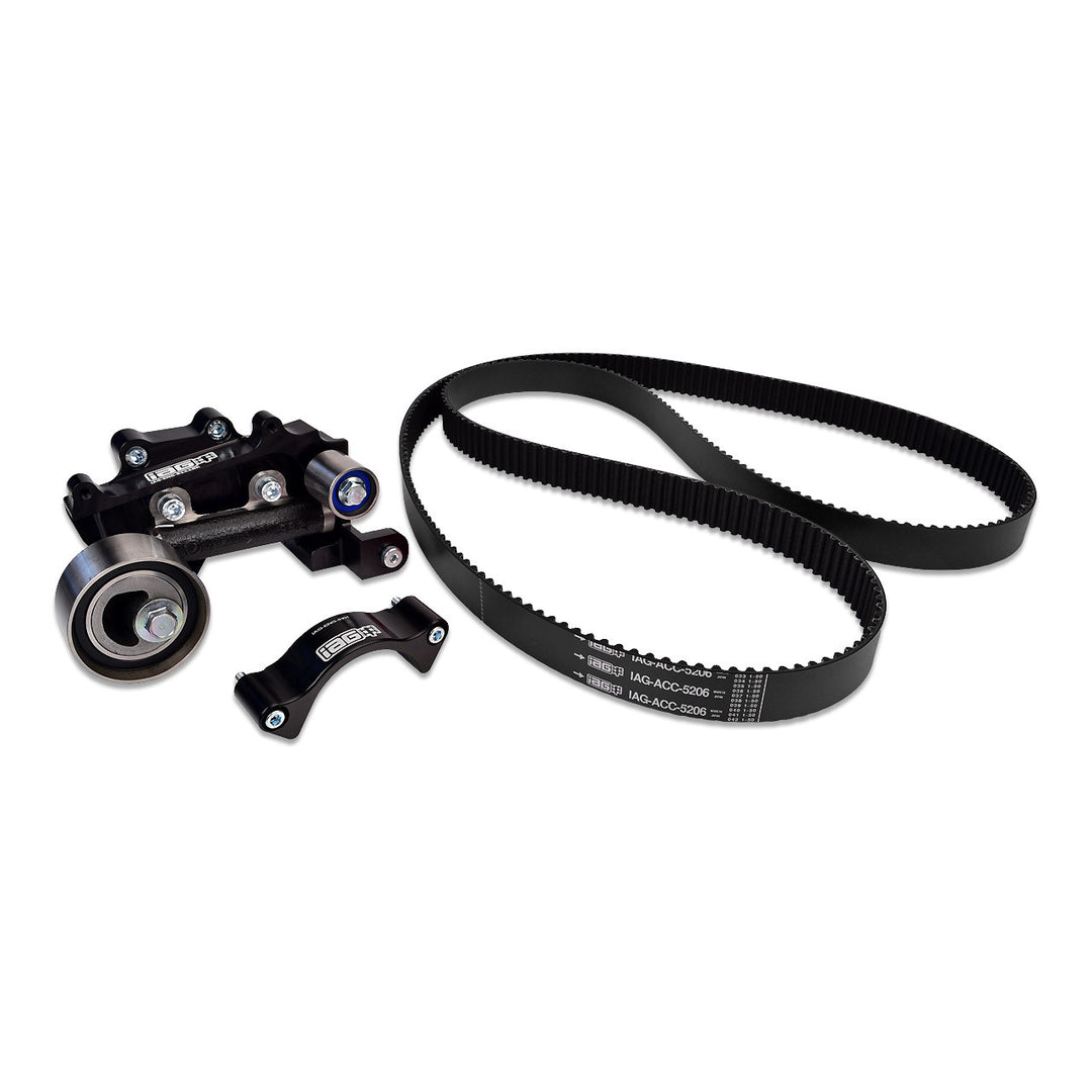 IAG Timing Guide, Comp Tensioner & Black Racing Timing Belt Kit for 02-14 WRX, 04-21 STI, 04-13 FXT, 05-12 LGT - Dirty Racing Products