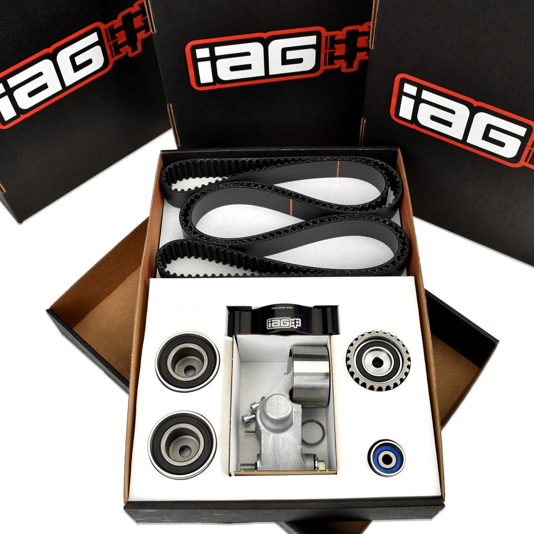 IAG Timing Belt Kit with IAG Black Racing Belt, Timing Guide, Idlers & Tensioner for 02-14 WRX, 04-21 STI, 05-12 LGT, 04-13 FXT - Dirty Racing Products